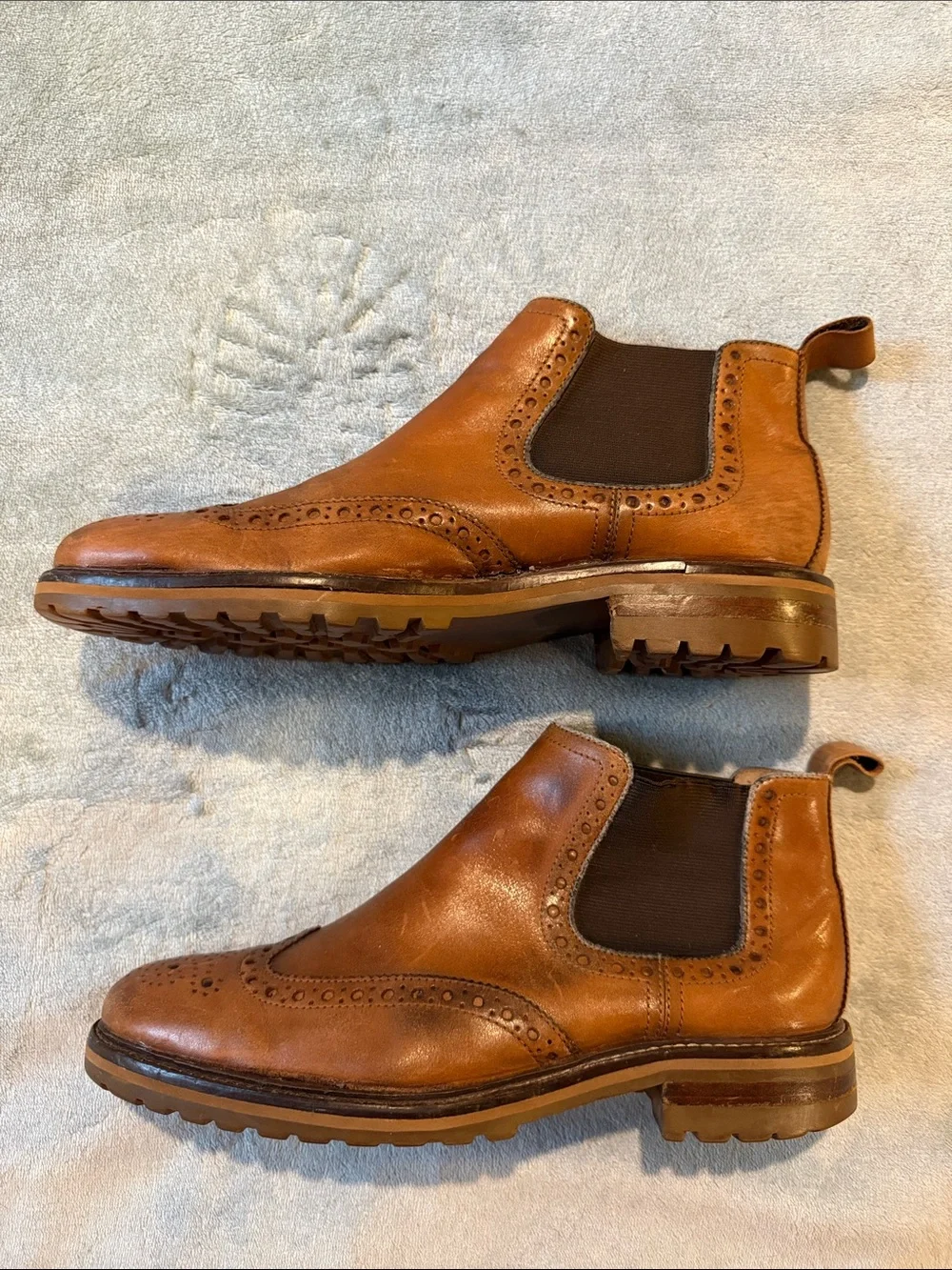 Banana Republic Tan Leather Wingtip Jodhpur Boots, size 12